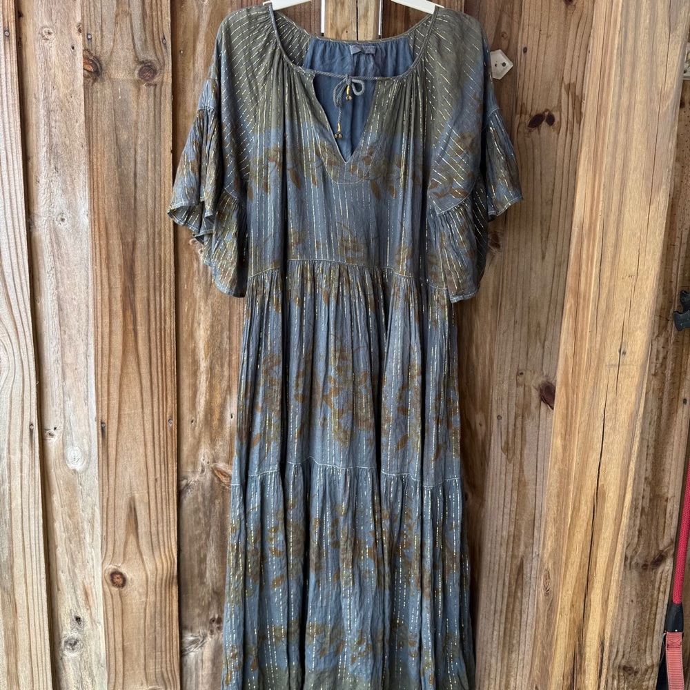 Spell Maxi Dress in Blue and Gold